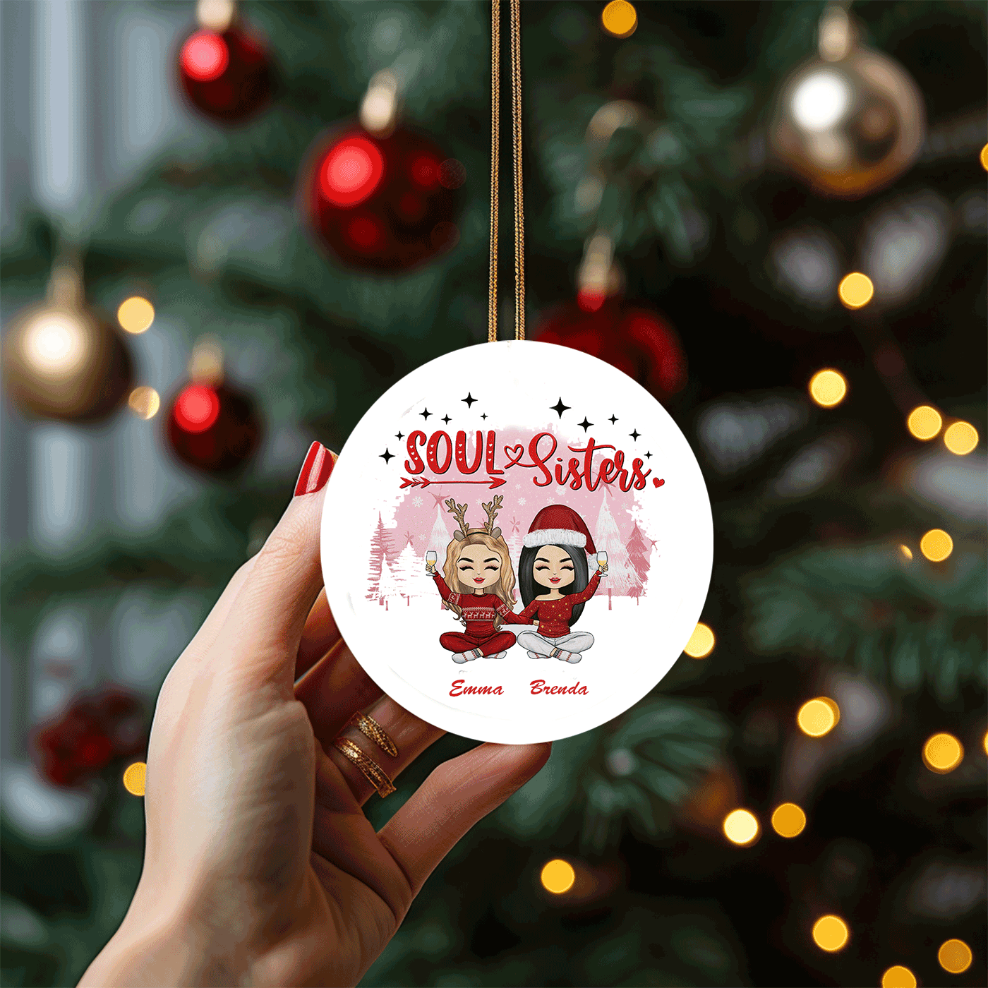 Soul Sisters Christmas | Celebrate Friendship in Style! | Ceramic Ornament